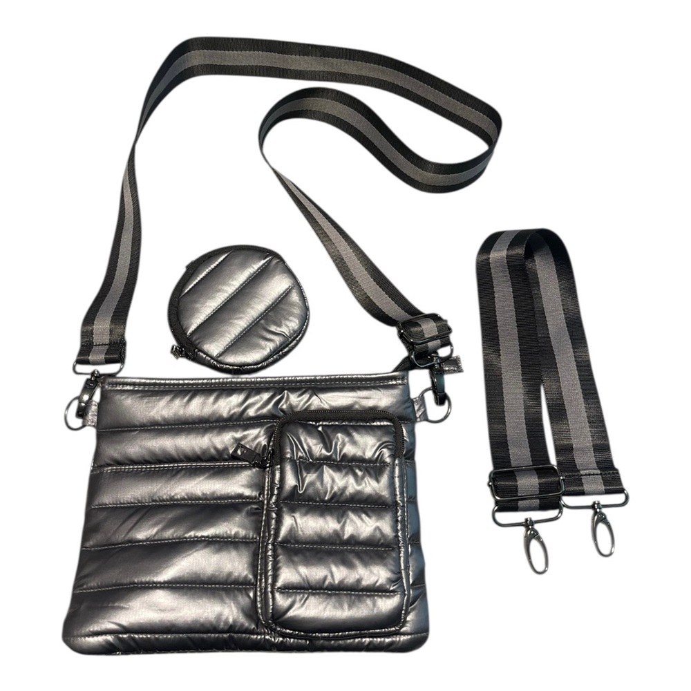 Think Royln Bum Bag 2.0 Crossbody & Shoulder Straps Pearl Steel W Clip Pouch